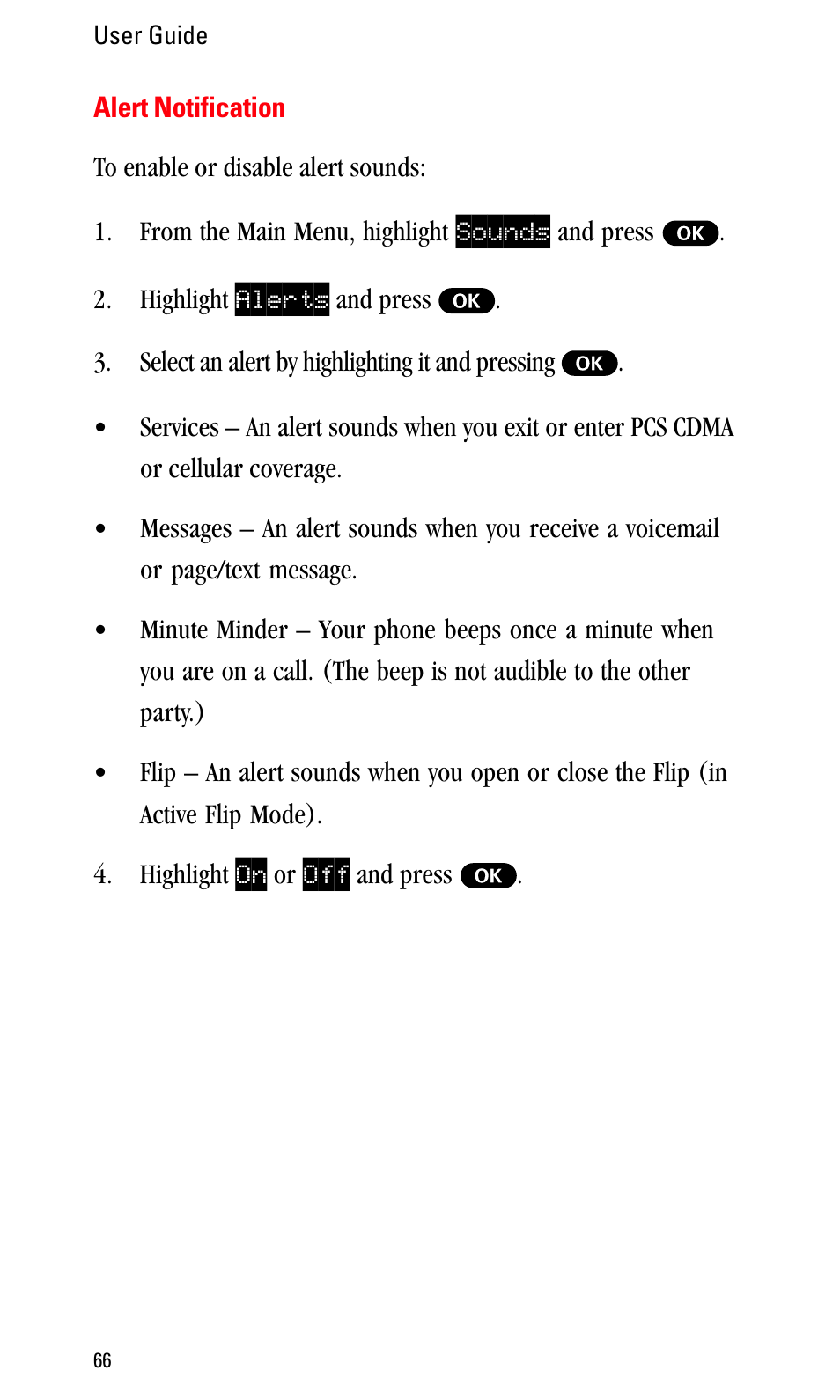 Alert notification | Sprint Nextel LA990009-0462 User Manual | Page 78 / 108