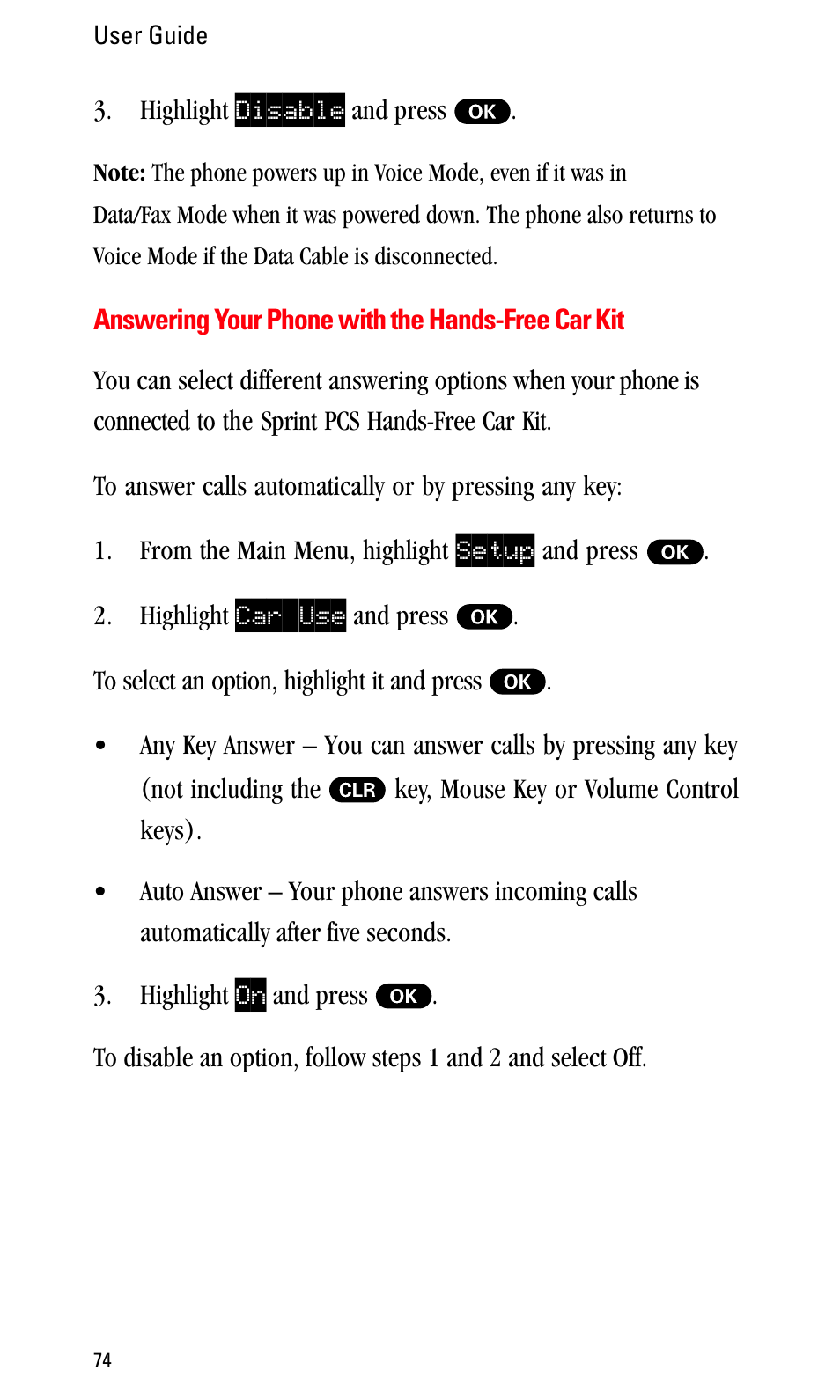 Answering your phone with the hands-free car kit | Sprint Nextel LA990009-0462 User Manual | Page 86 / 108