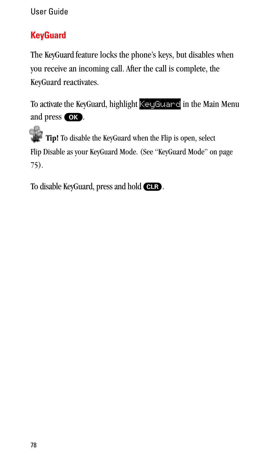 Keyguard | Sprint Nextel LA990009-0462 User Manual | Page 90 / 108