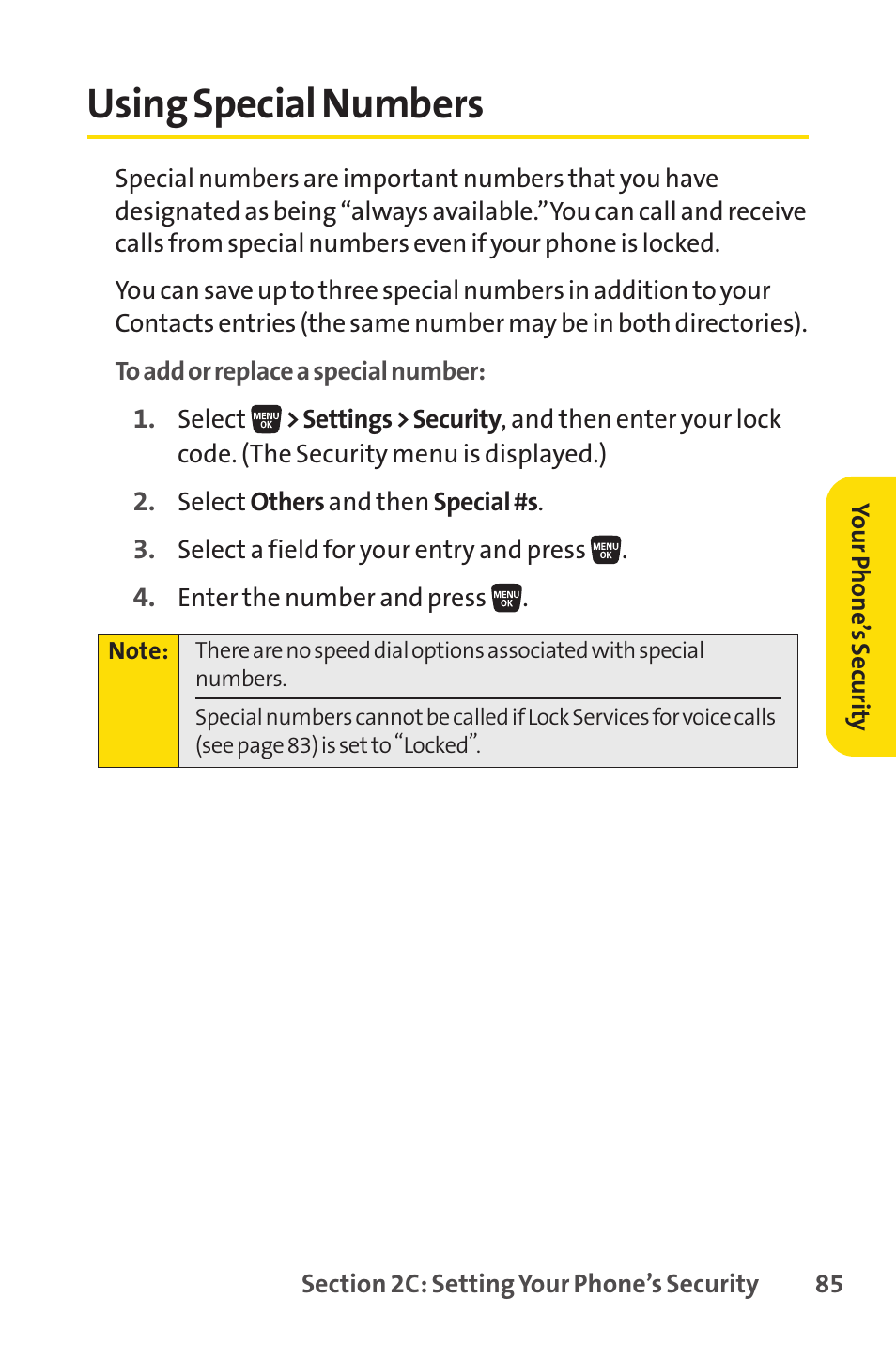 Using special numbers | Sprint Nextel SANYO SCP-3200 User Manual | Page 101 / 281