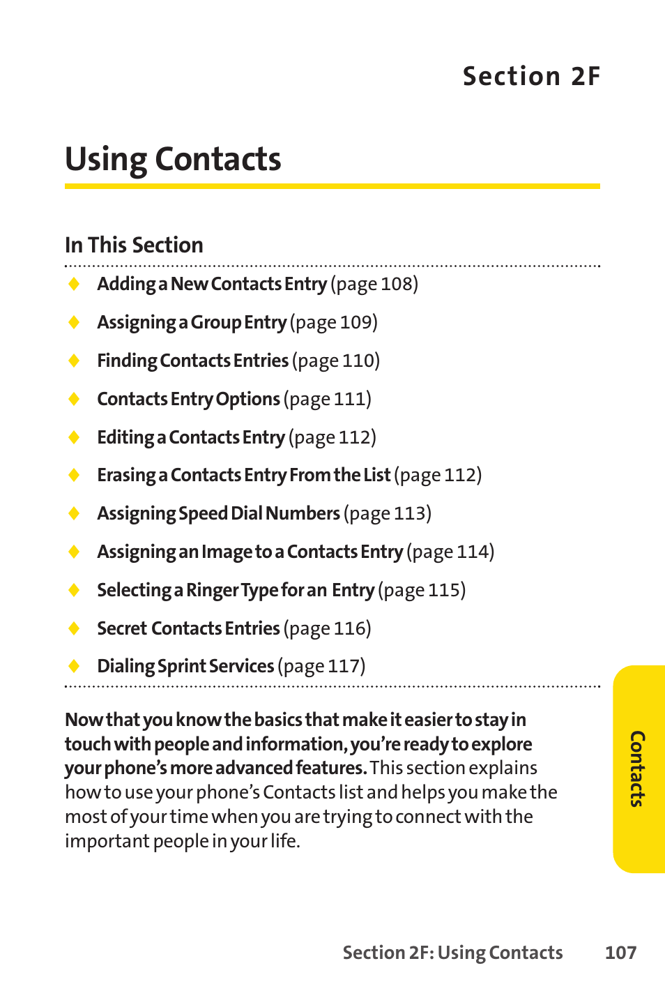 Using contacts | Sprint Nextel SANYO SCP-3200 User Manual | Page 123 / 281