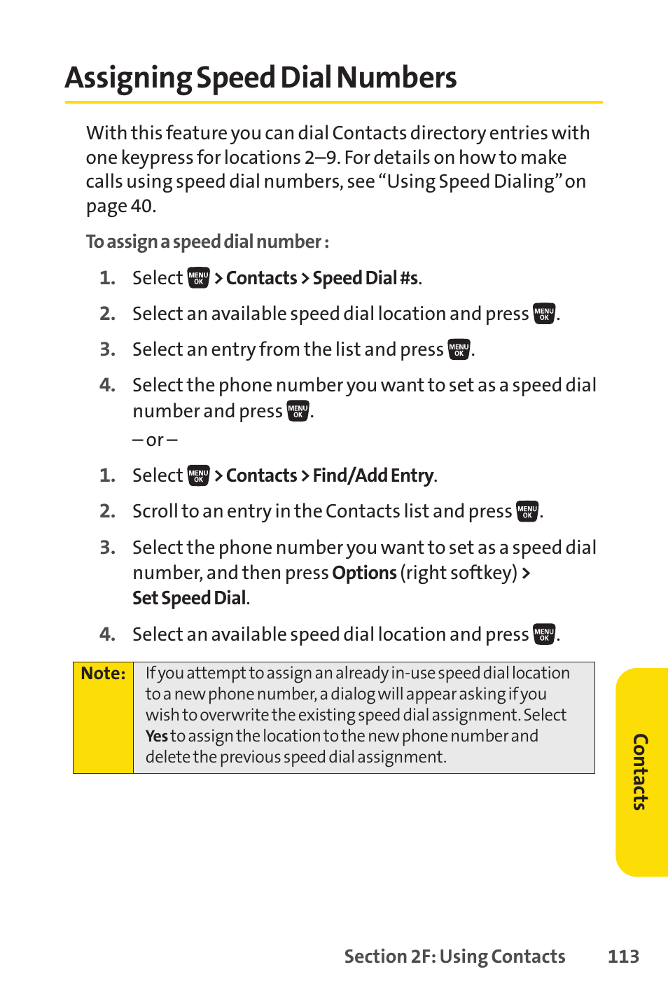 Assigning speed dial numbers | Sprint Nextel SANYO SCP-3200 User Manual | Page 129 / 281