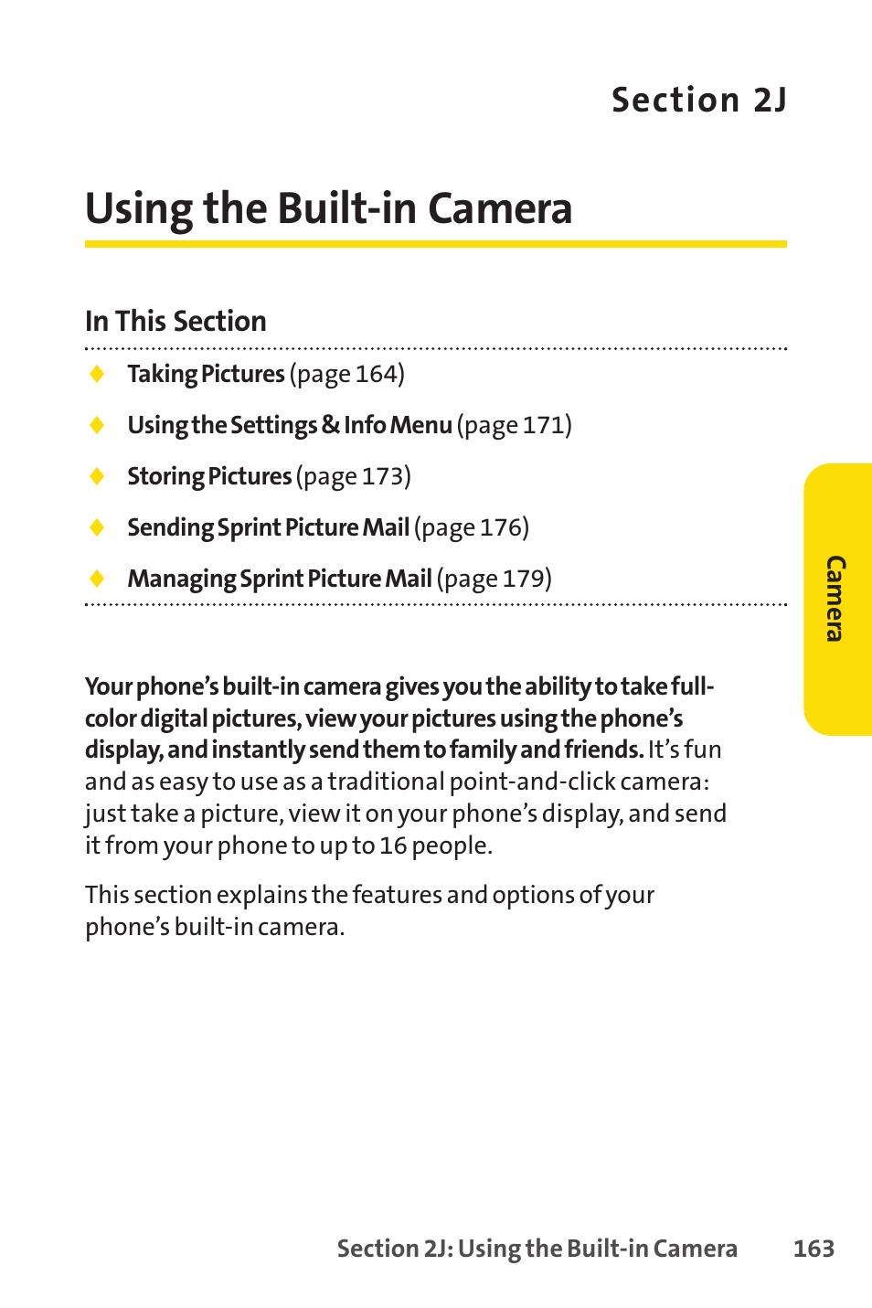 Using the built-in camera | Sprint Nextel SANYO SCP-3200 User Manual | Page 179 / 281