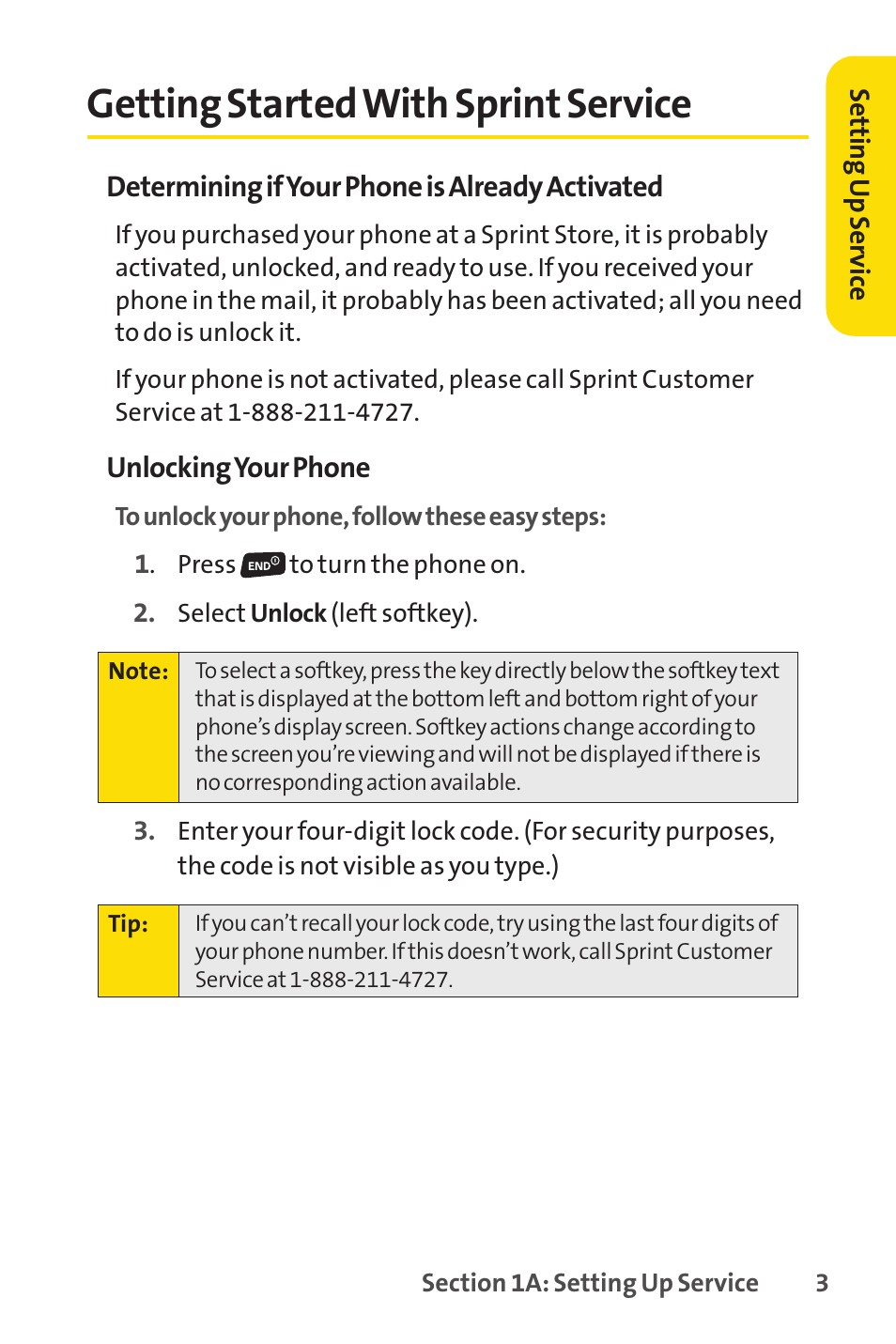 Getting started with sprint service | Sprint Nextel SANYO SCP-3200 User Manual | Page 19 / 281