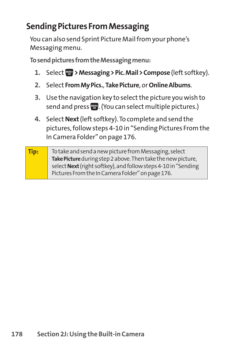 Sending pictures from messaging | Sprint Nextel SANYO SCP-3200 User Manual | Page 194 / 281
