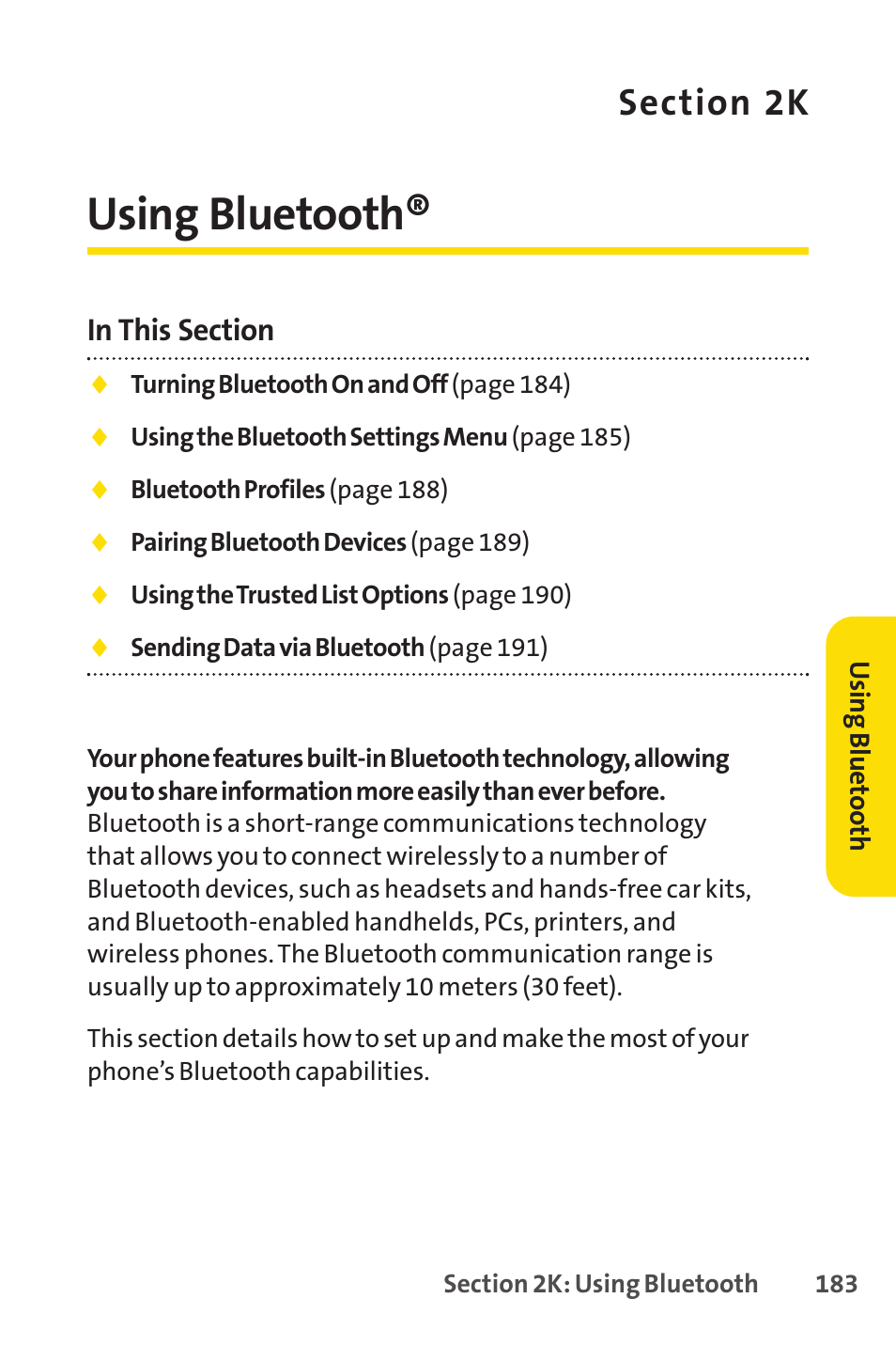 Using bluetooth | Sprint Nextel SANYO SCP-3200 User Manual | Page 199 / 281