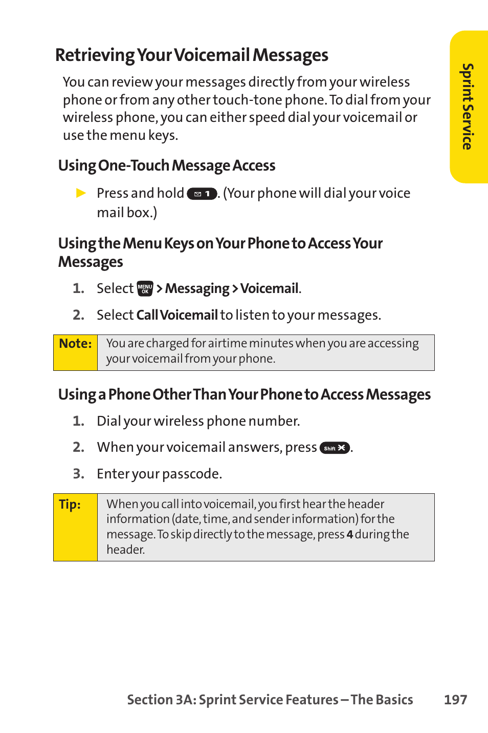 Retrieving your voicemail messages | Sprint Nextel SANYO SCP-3200 User Manual | Page 213 / 281