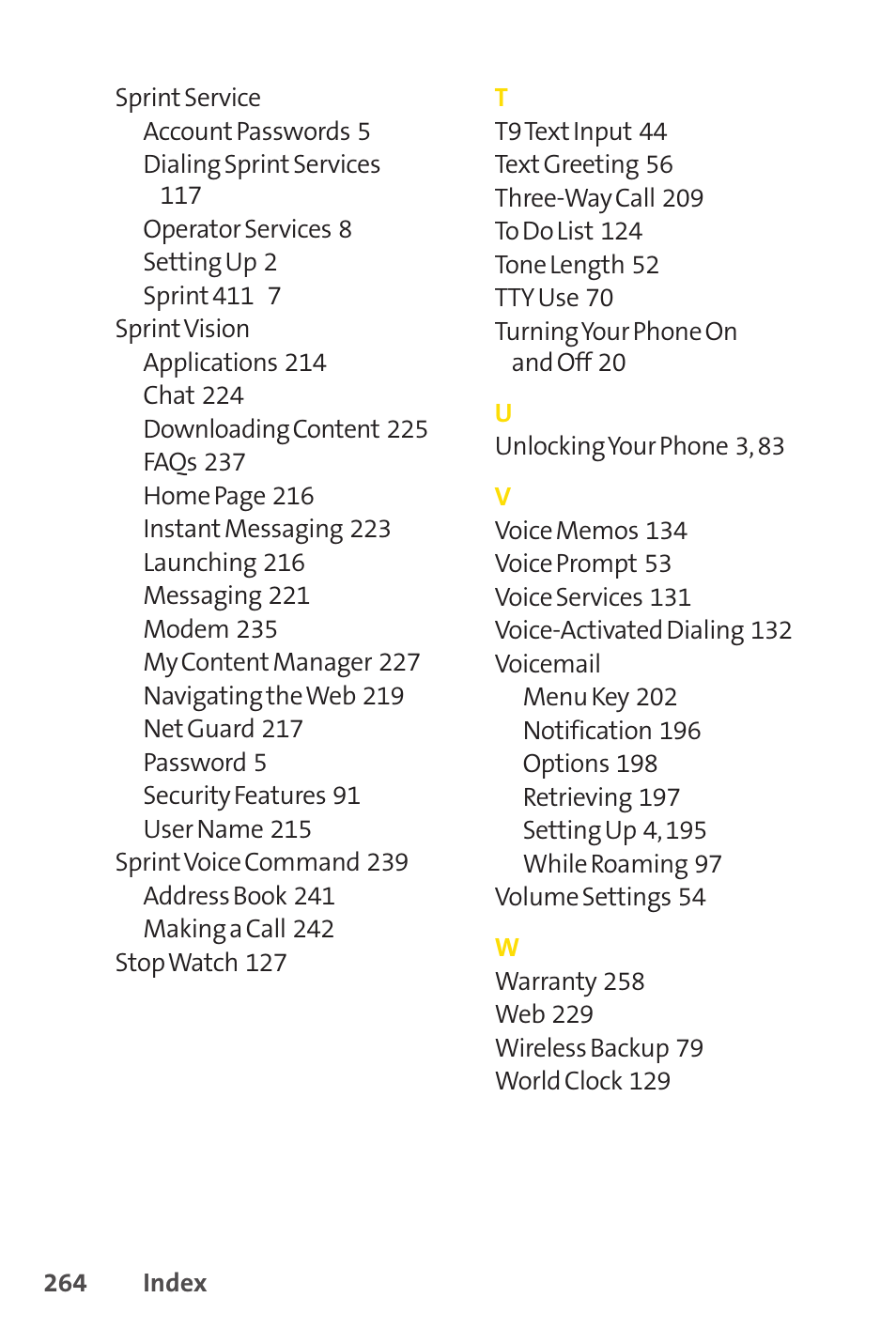 Sprint Nextel SANYO SCP-3200 User Manual | Page 280 / 281