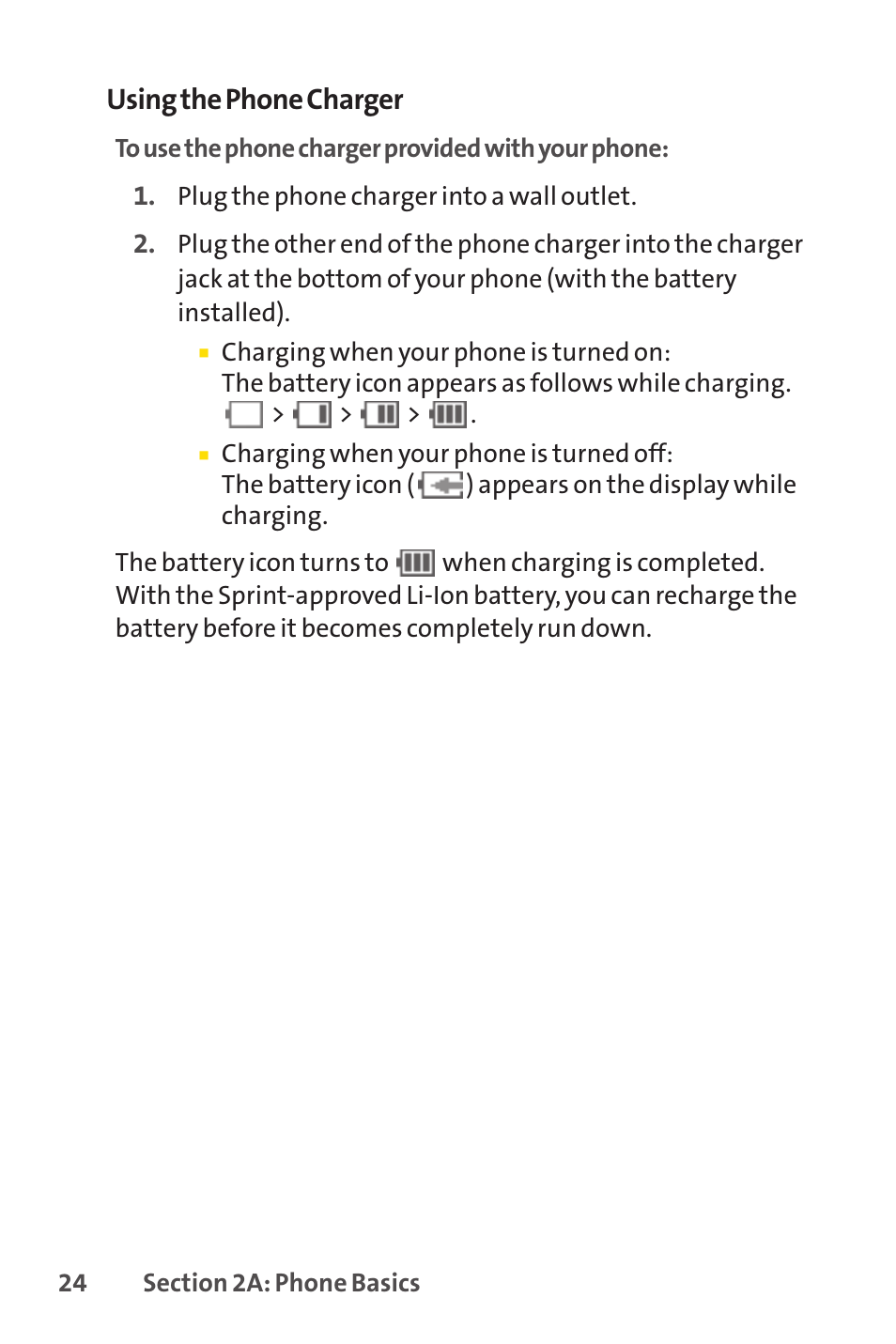 Using the phone charger | Sprint Nextel SANYO SCP-3200 User Manual | Page 40 / 281