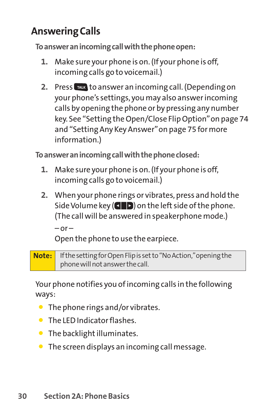 Answering calls | Sprint Nextel SANYO SCP-3200 User Manual | Page 46 / 281