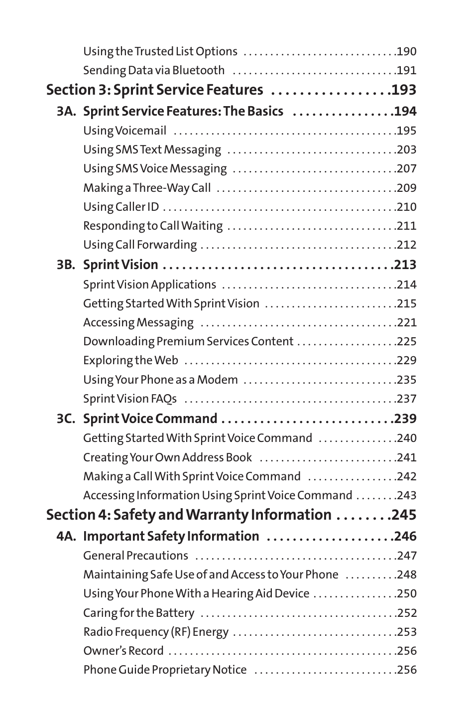 Sprint Nextel SANYO SCP-3200 User Manual | Page 5 / 281