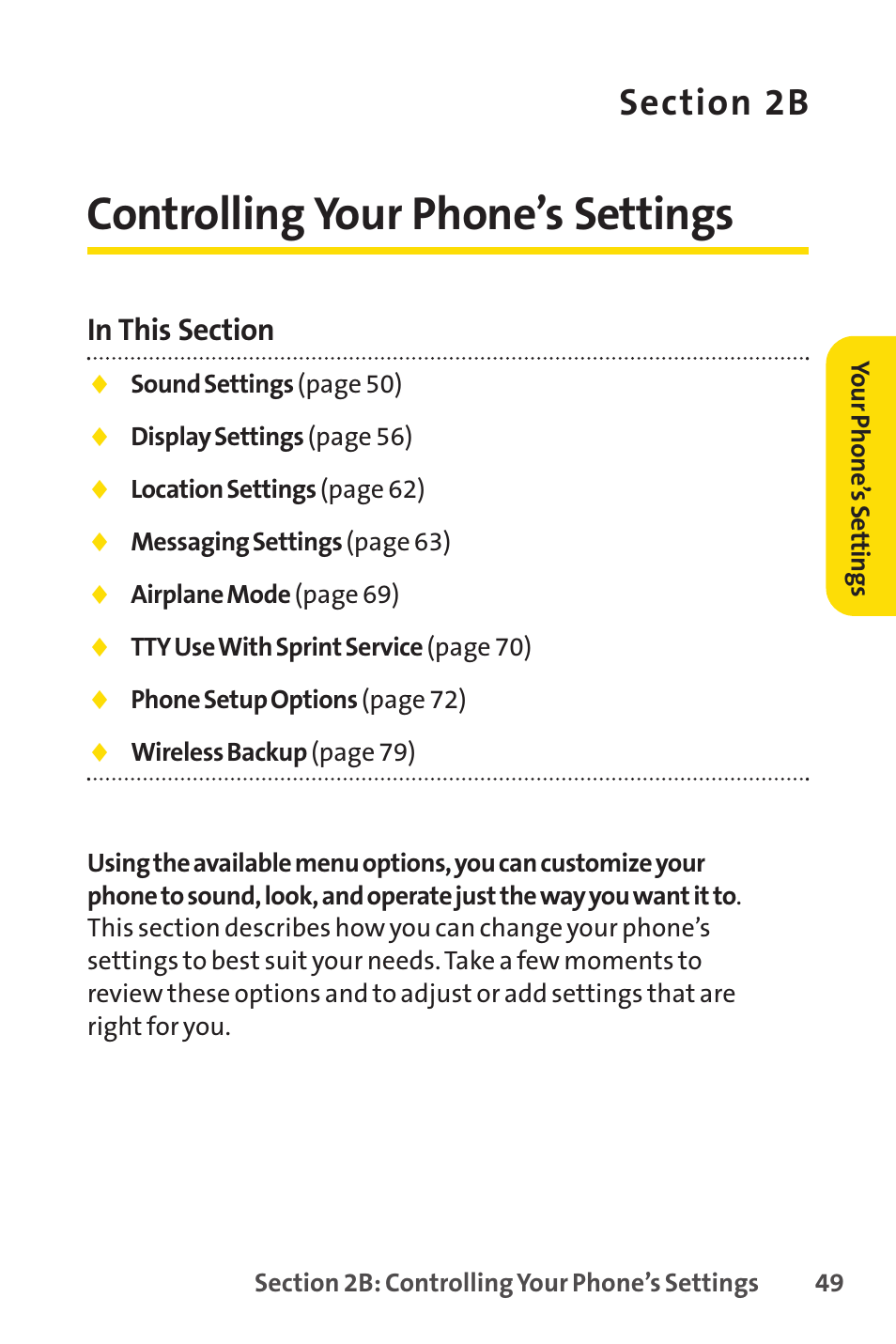 Controlling your phone’s settings | Sprint Nextel SANYO SCP-3200 User Manual | Page 65 / 281