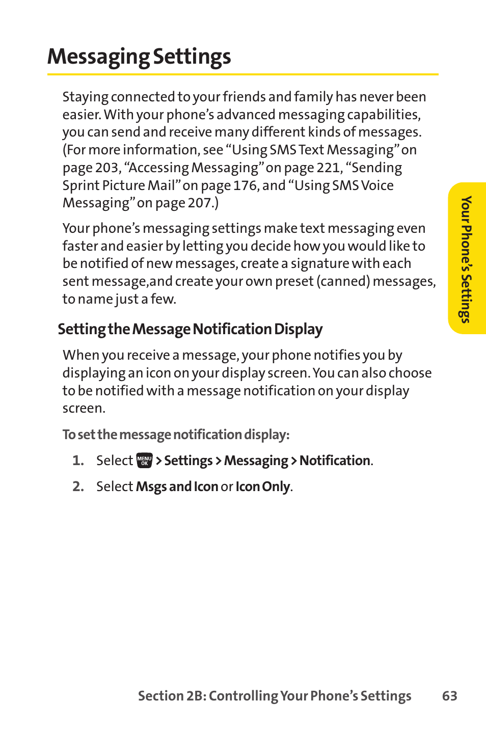 Messaging settings | Sprint Nextel SANYO SCP-3200 User Manual | Page 79 / 281