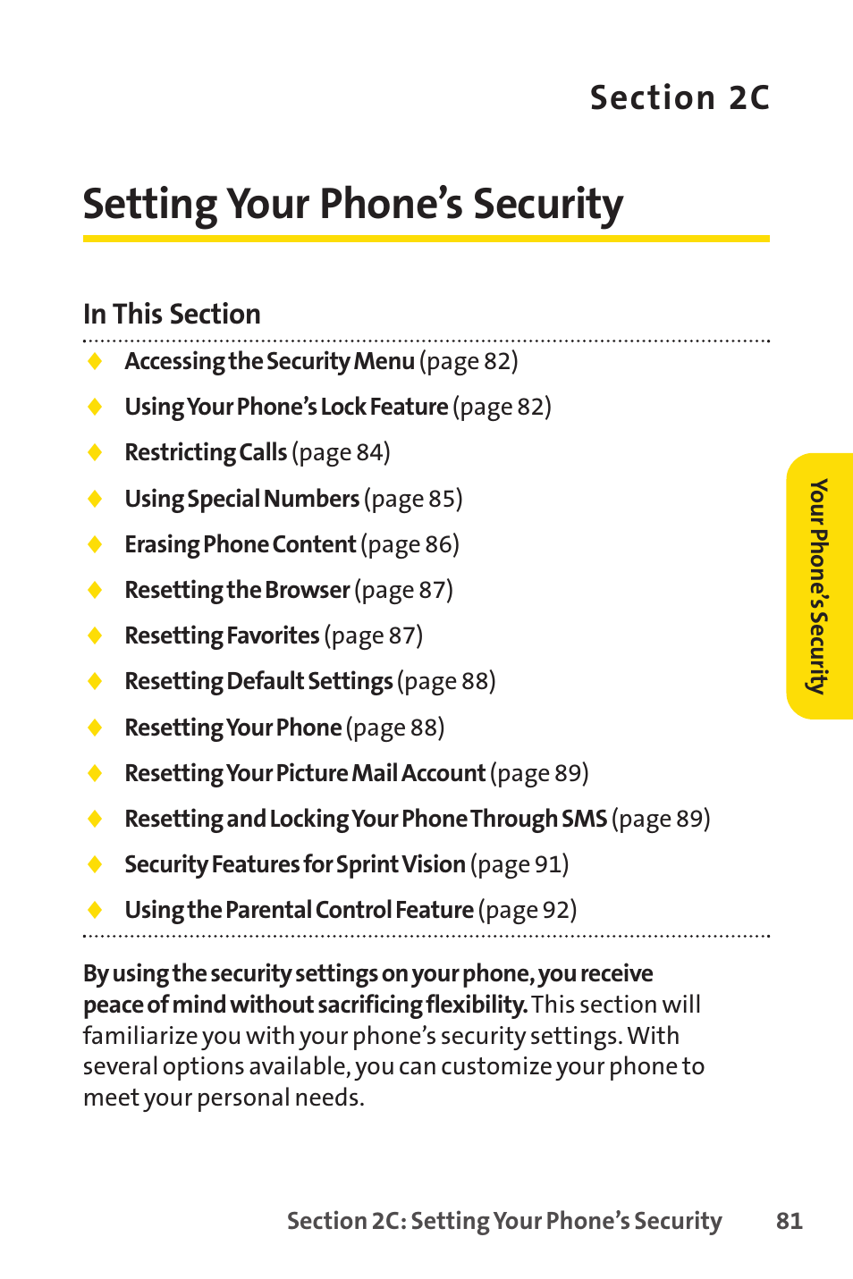 Setting your phone's security, Setting your phone’s security | Sprint Nextel SANYO SCP-3200 User Manual | Page 97 / 281