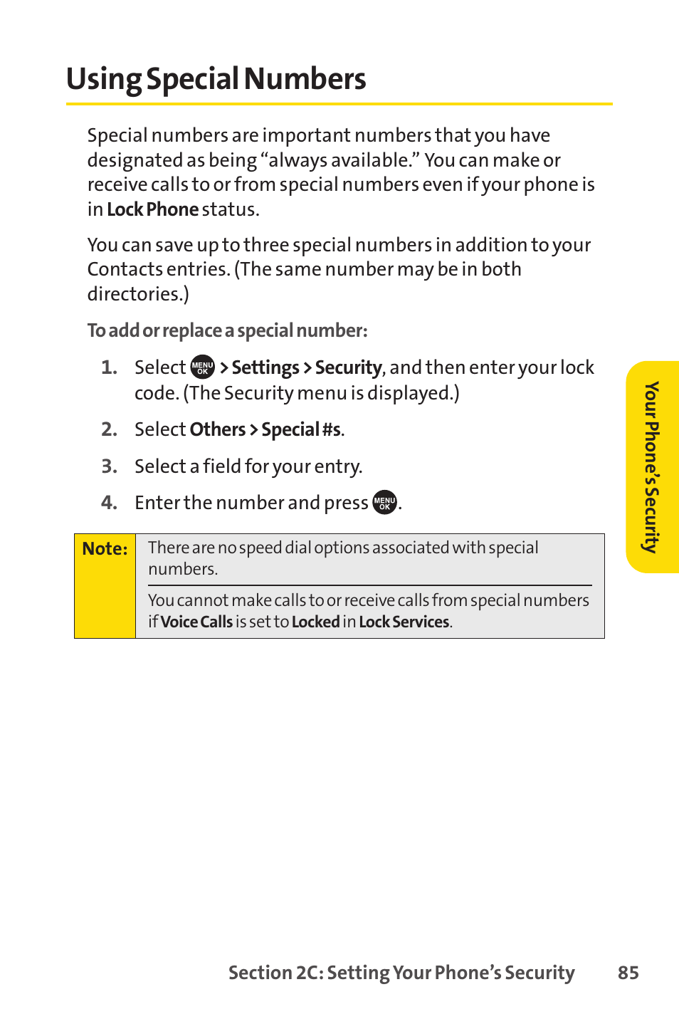 Using special numbers | Sprint Nextel SCP-7050 User Manual | Page 101 / 267