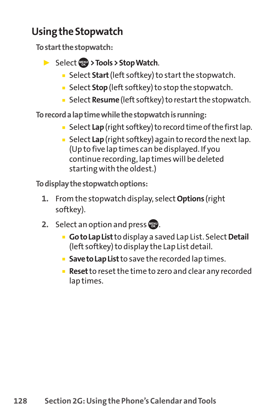 Using the stopwatch | Sprint Nextel SCP-7050 User Manual | Page 144 / 267