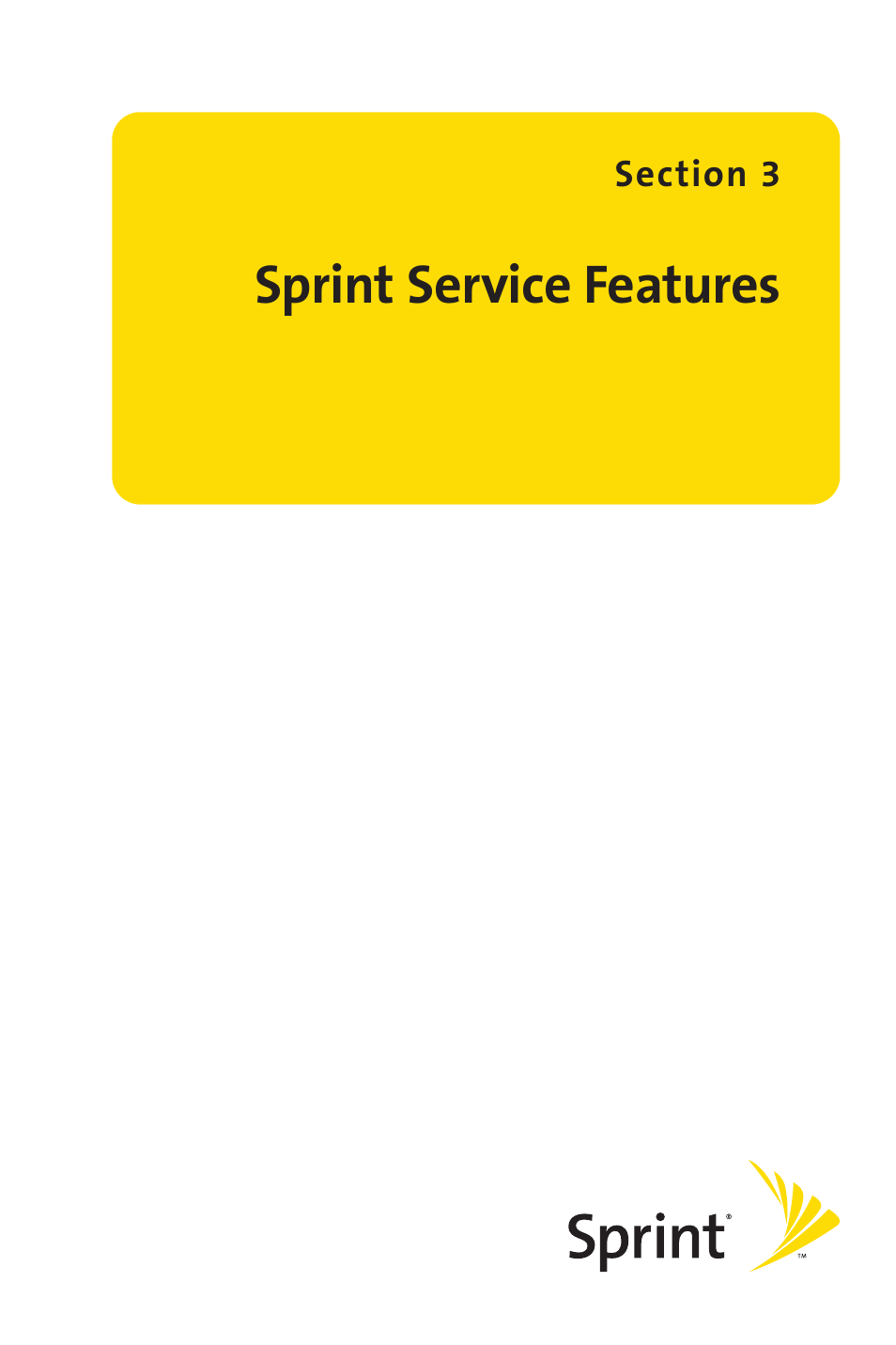 Section 3: sprint service features, Sprint service features | Sprint Nextel SCP-7050 User Manual | Page 195 / 267