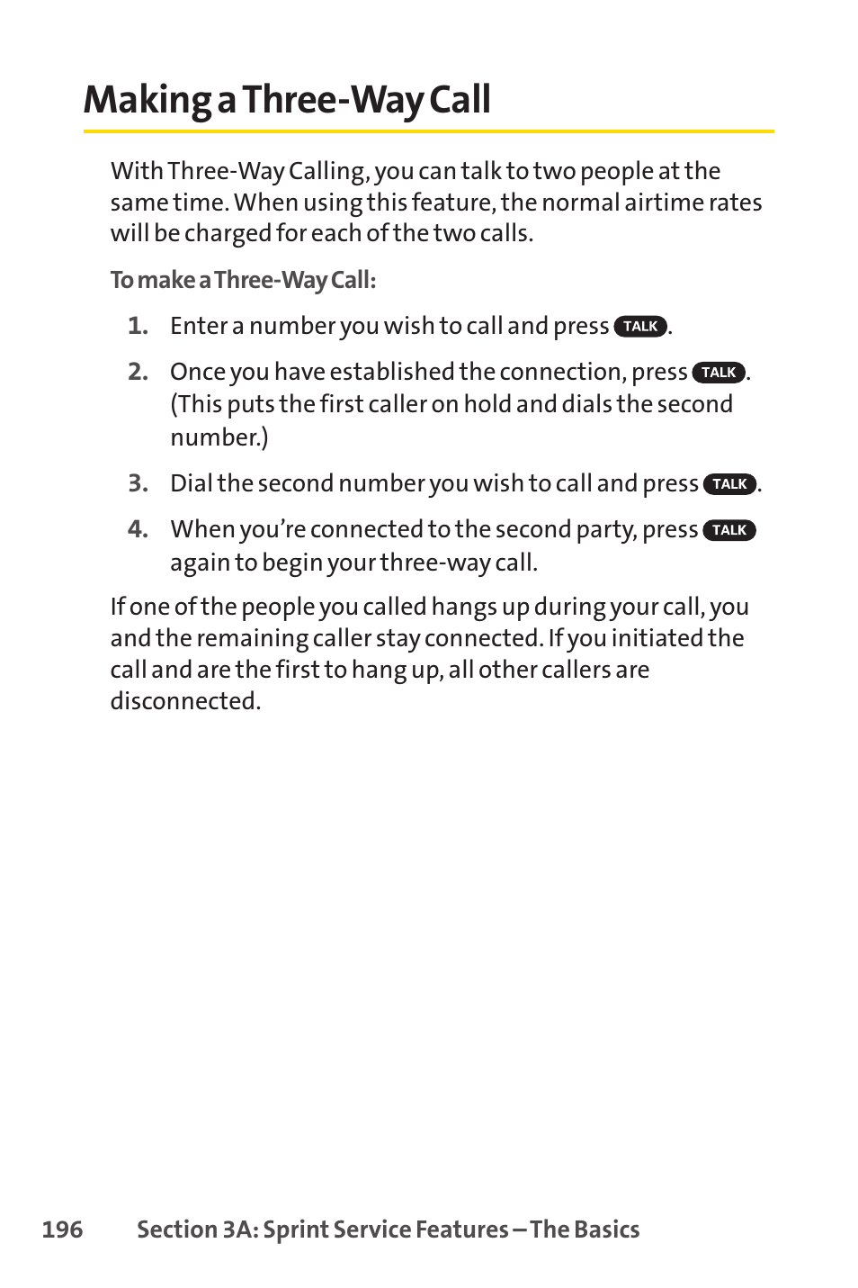 Making a three-way call | Sprint Nextel SCP-7050 User Manual | Page 212 / 267