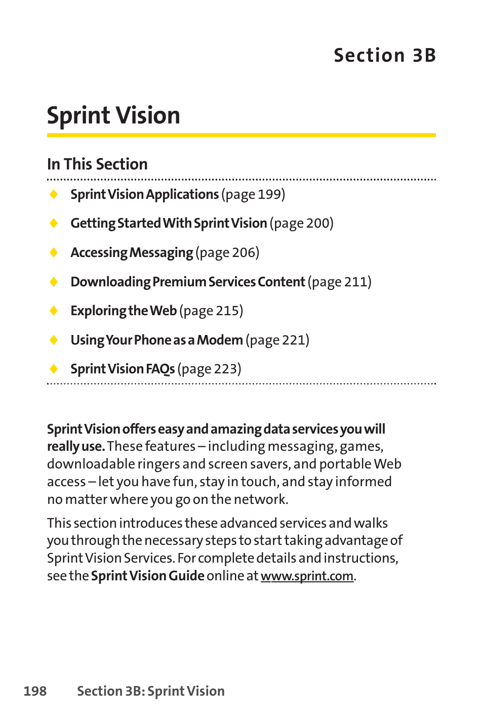 Sprint vision, 3b. sprint vision | Sprint Nextel SCP-7050 User Manual | Page 214 / 267