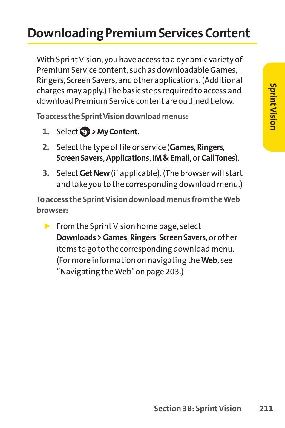 Downloading premium services content | Sprint Nextel SCP-7050 User Manual | Page 227 / 267