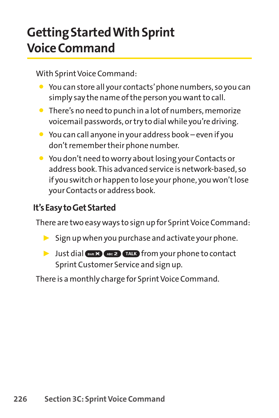 Getting started with sprint voice command, It’s easy to get started | Sprint Nextel SCP-7050 User Manual | Page 242 / 267