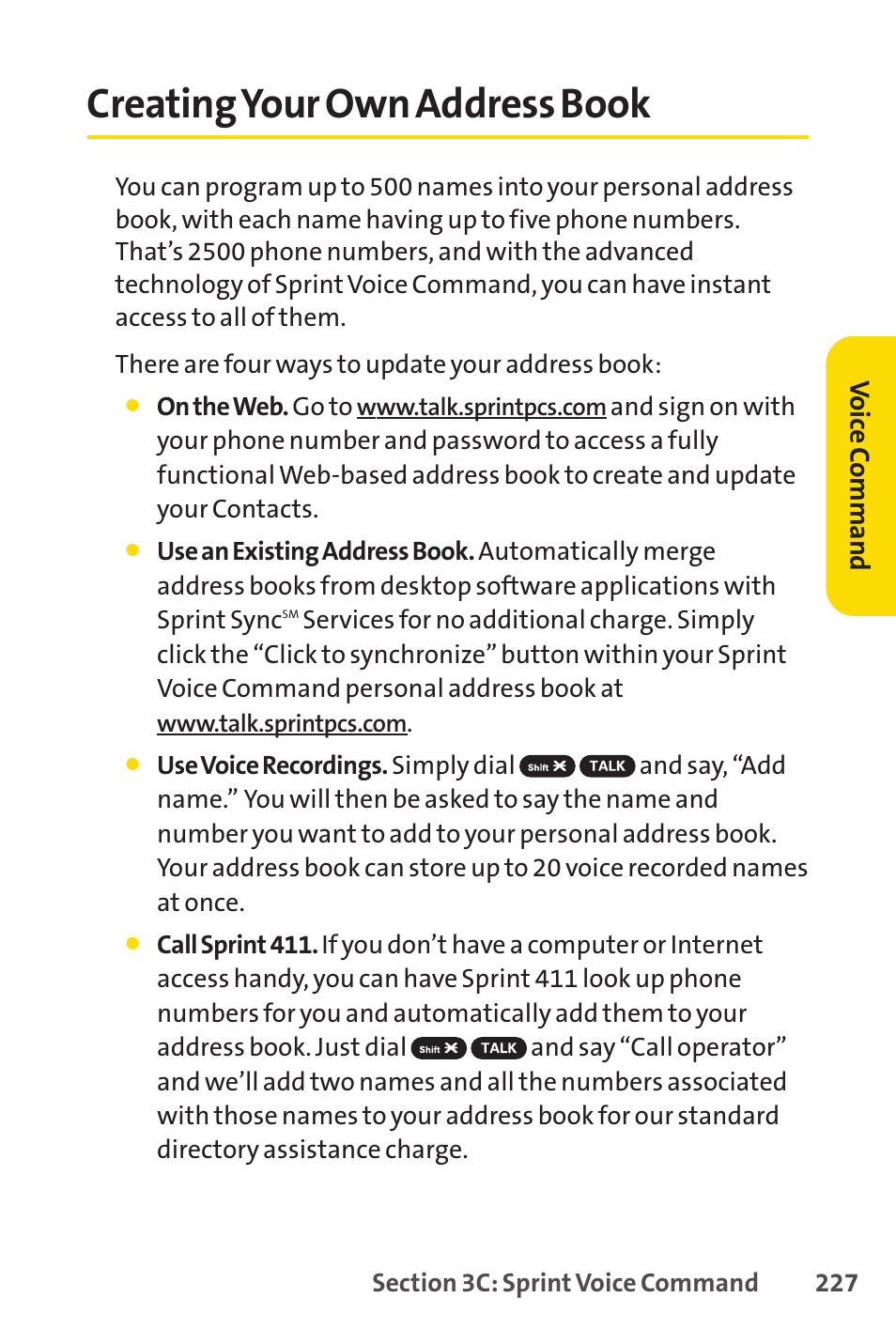 Creating your own address book | Sprint Nextel SCP-7050 User Manual | Page 243 / 267