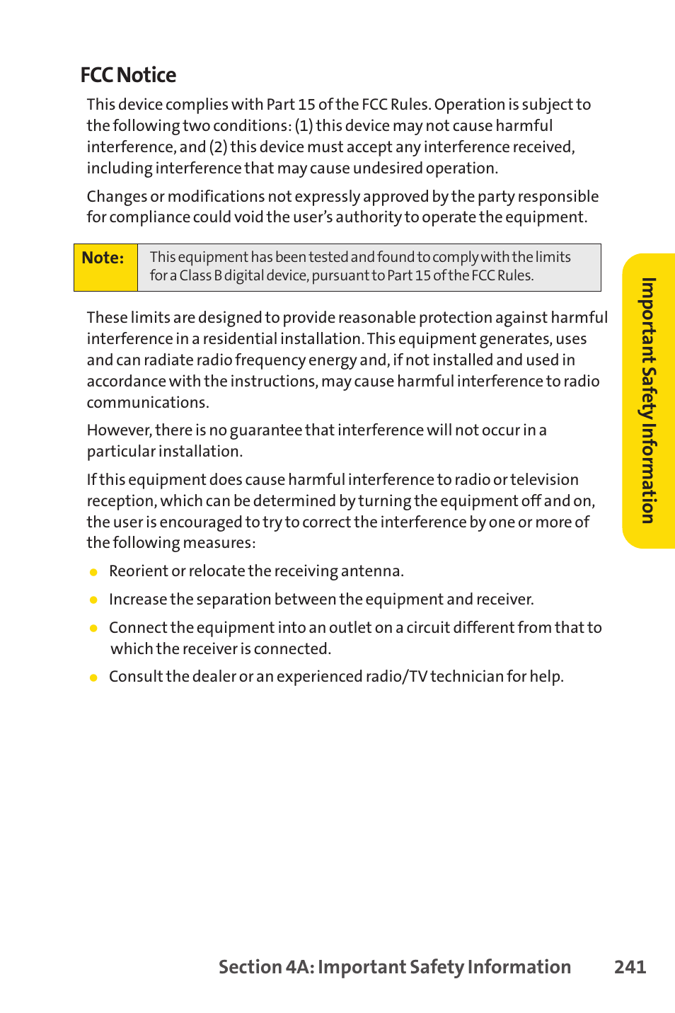Fcc notice | Sprint Nextel SCP-7050 User Manual | Page 257 / 267