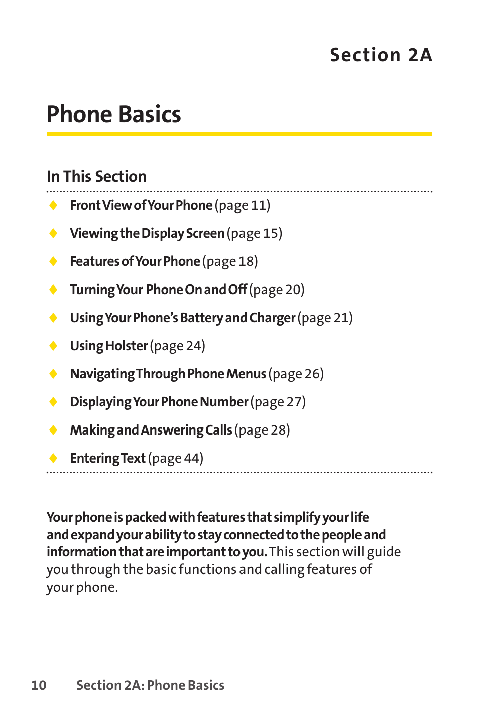 Phone basics, 2a. phone basics | Sprint Nextel SCP-7050 User Manual | Page 26 / 267