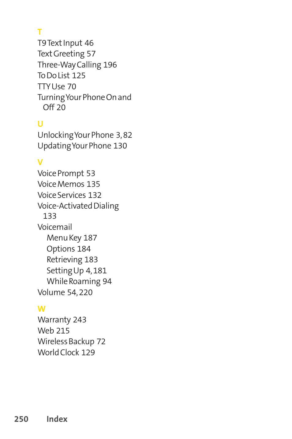 Sprint Nextel SCP-7050 User Manual | Page 266 / 267