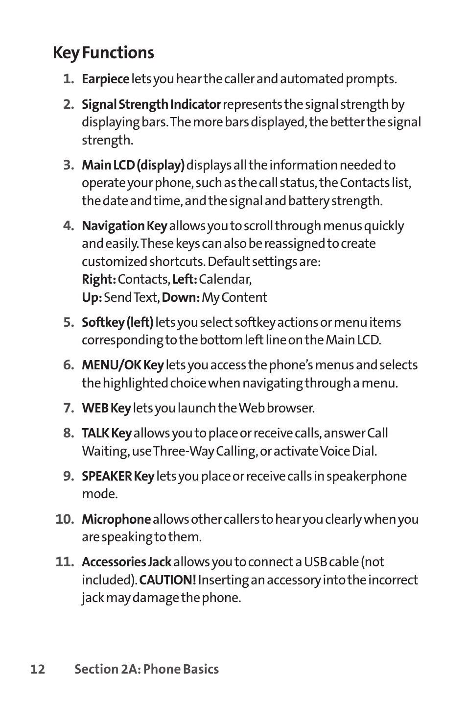 Key functions | Sprint Nextel SCP-7050 User Manual | Page 28 / 267