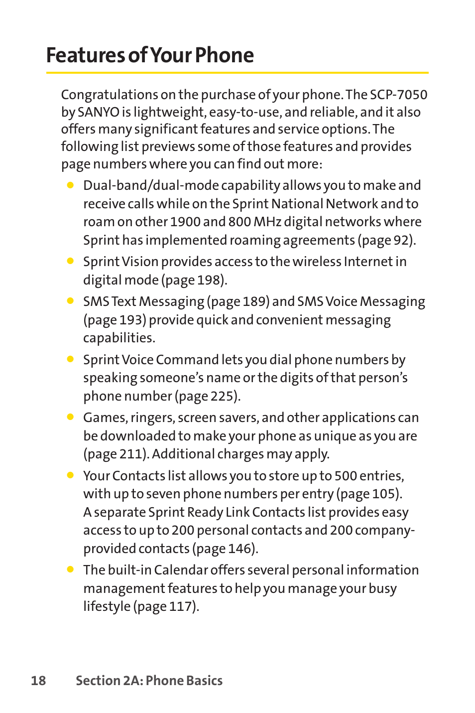 Features of your phone | Sprint Nextel SCP-7050 User Manual | Page 34 / 267