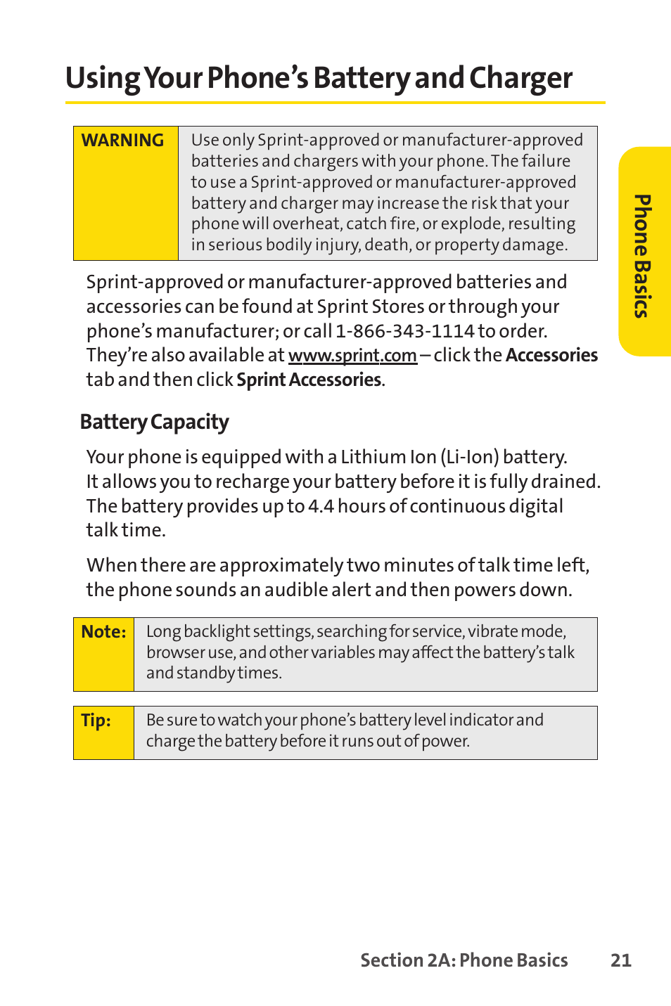 Using your phone’s battery and charger | Sprint Nextel SCP-7050 User Manual | Page 37 / 267