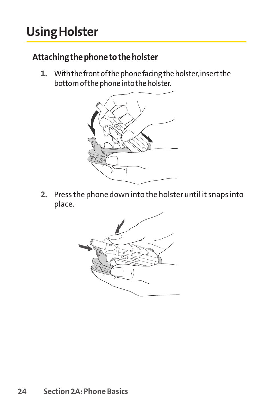 Using holster | Sprint Nextel SCP-7050 User Manual | Page 40 / 267