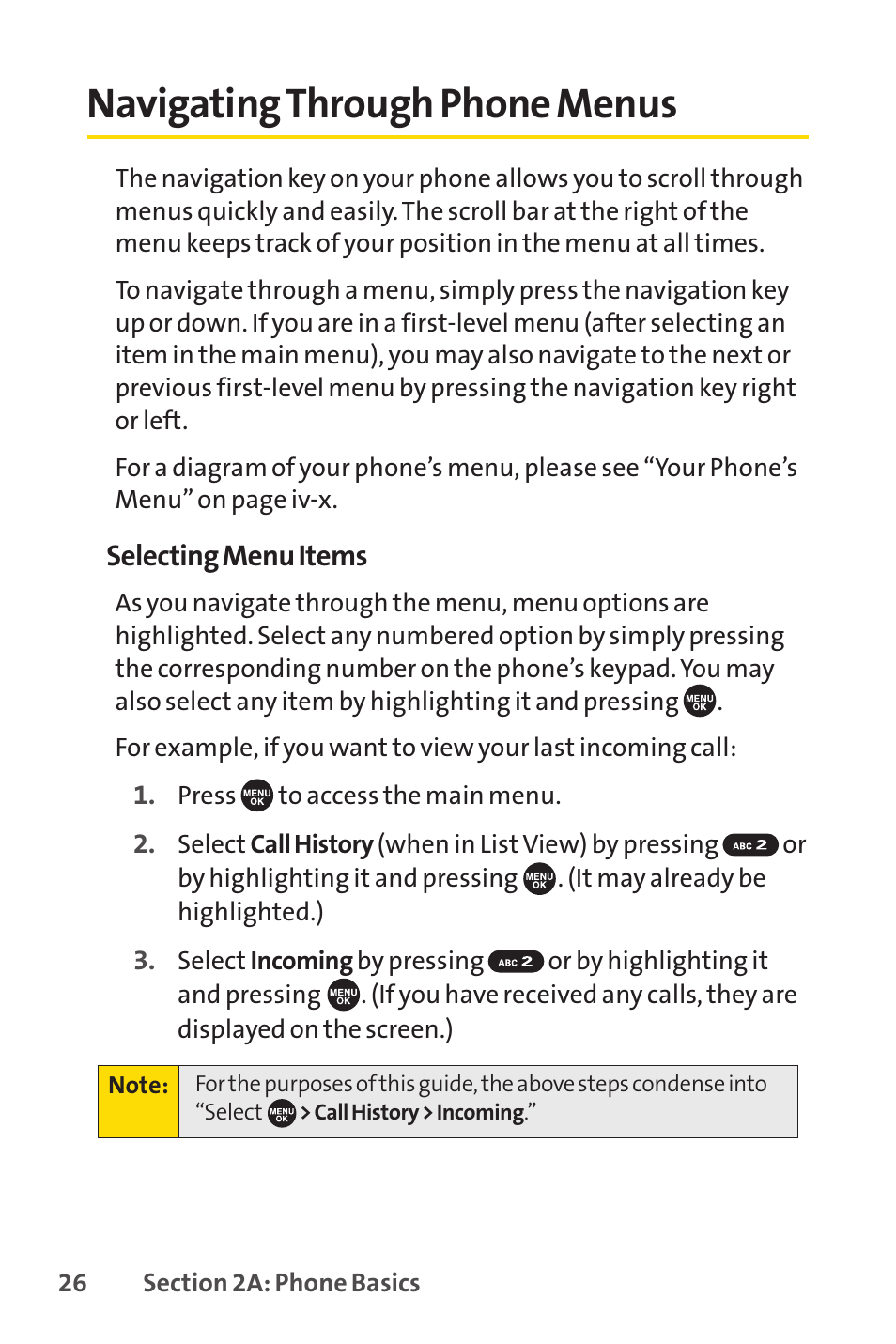 Navigating through phone menus | Sprint Nextel SCP-7050 User Manual | Page 42 / 267