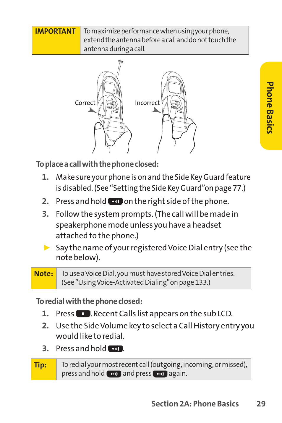 Phone basics | Sprint Nextel SCP-7050 User Manual | Page 45 / 267
