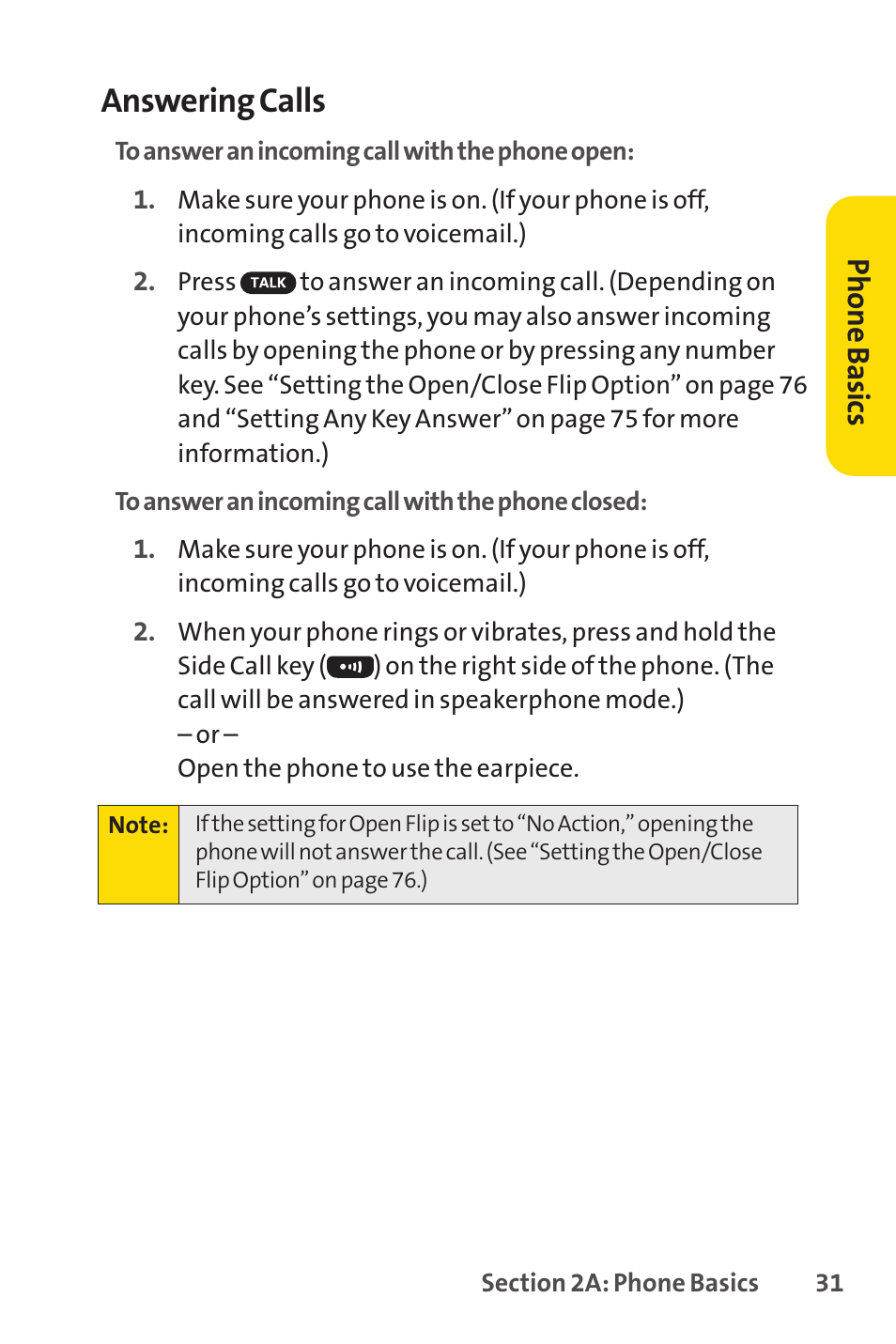 Answering calls | Sprint Nextel SCP-7050 User Manual | Page 47 / 267