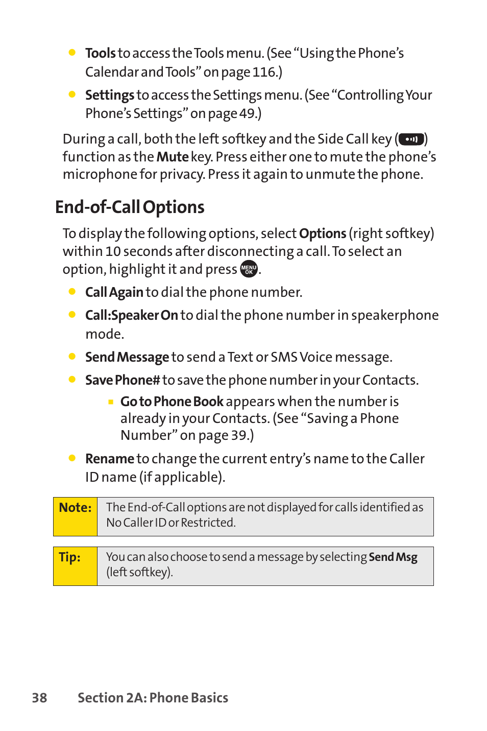 End-of-call options | Sprint Nextel SCP-7050 User Manual | Page 54 / 267