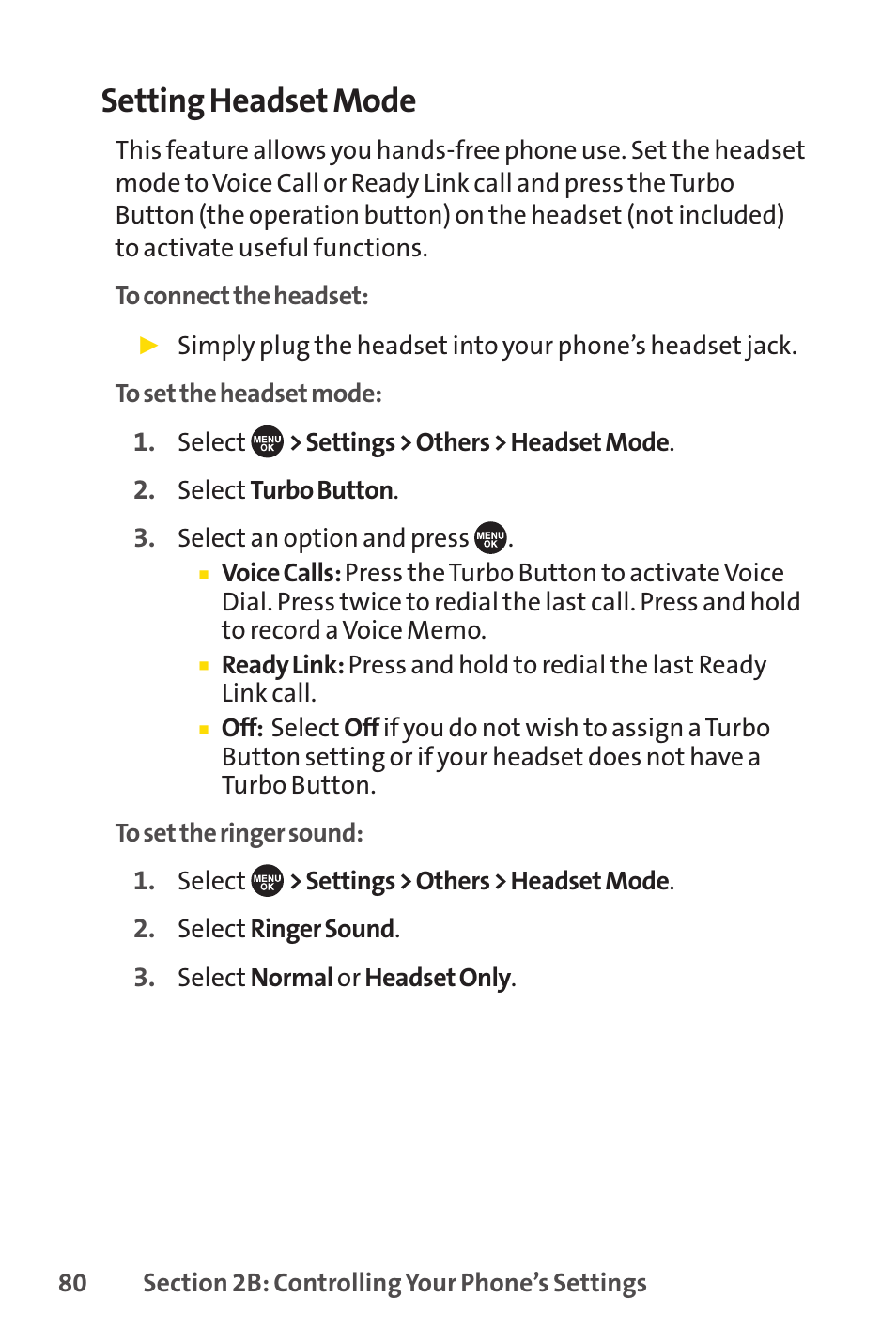 Setting headset mode | Sprint Nextel SCP-7050 User Manual | Page 96 / 267