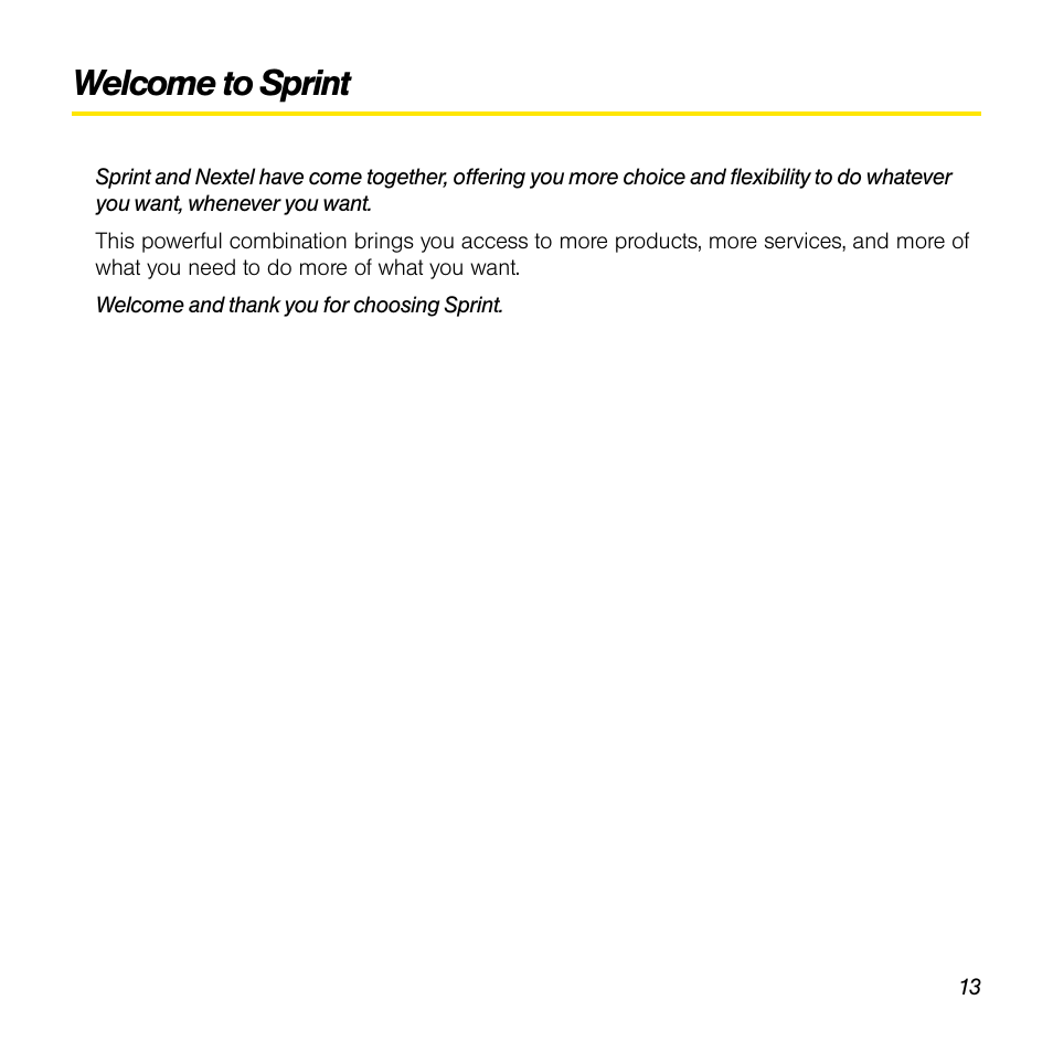 Welcome to sprint | Sprint Nextel Palm Treo 800w User Manual | Page 13 / 436