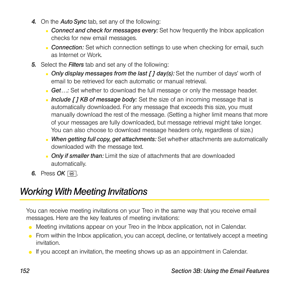 Working with meeting invitations | Sprint Nextel Palm Treo 800w User Manual | Page 152 / 436