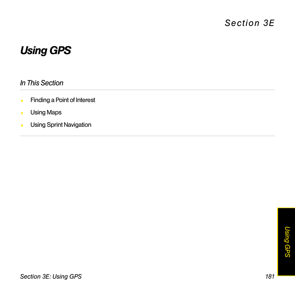 Using gps, 3e. using gps | Sprint Nextel Palm Treo 800w User Manual | Page 181 / 436