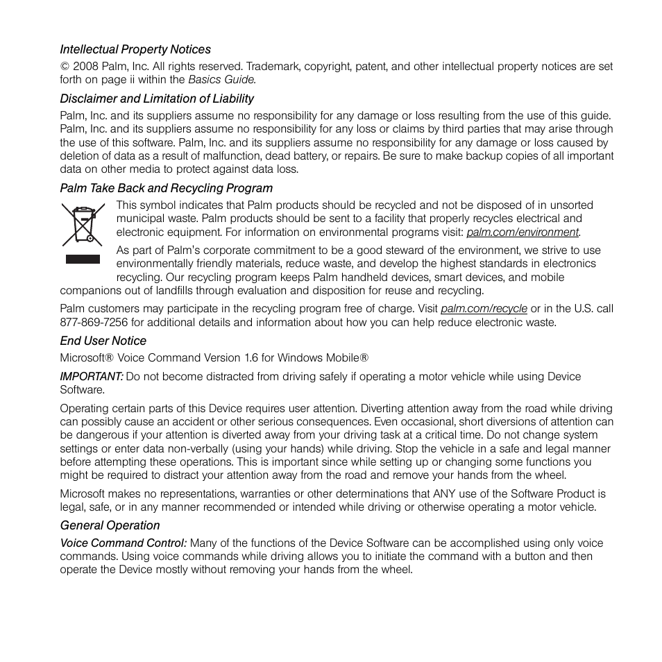Sprint Nextel Palm Treo 800w User Manual | Page 2 / 436