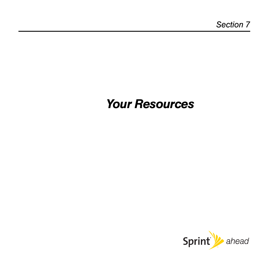 Your resources, Section 7: your resources | Sprint Nextel Palm Treo 800w User Manual | Page 345 / 436