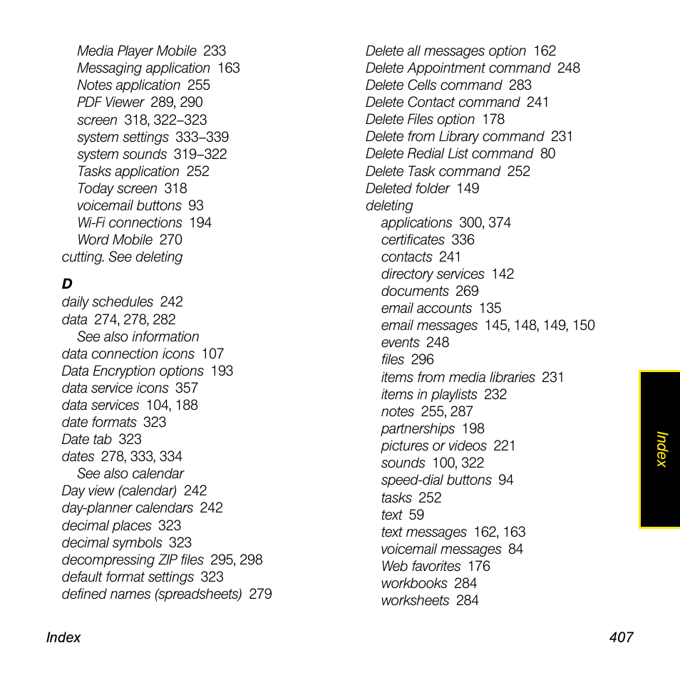 Sprint Nextel Palm Treo 800w User Manual | Page 407 / 436