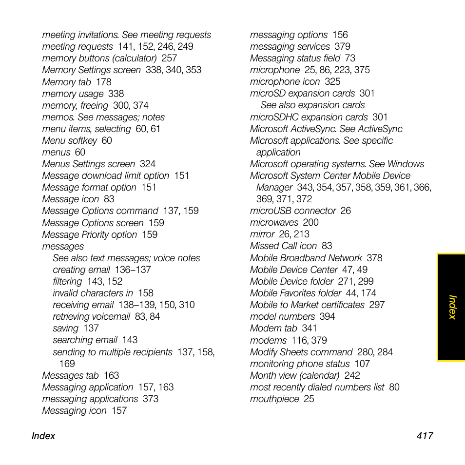 Sprint Nextel Palm Treo 800w User Manual | Page 417 / 436