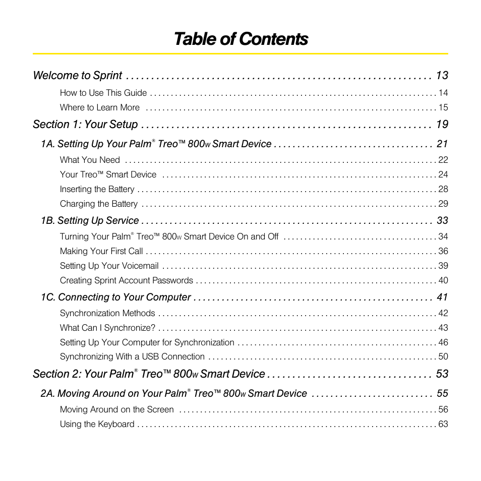 Sprint Nextel Palm Treo 800w User Manual | Page 5 / 436