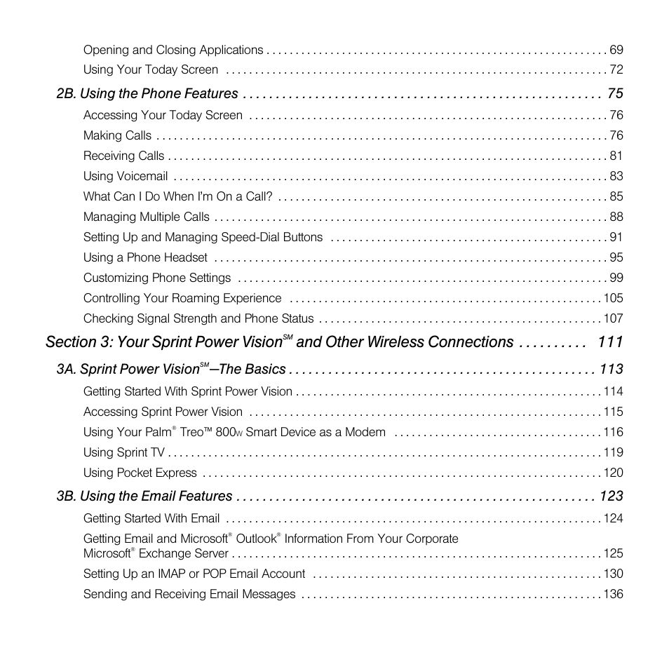 And other wireless connections | Sprint Nextel Palm Treo 800w User Manual | Page 6 / 436