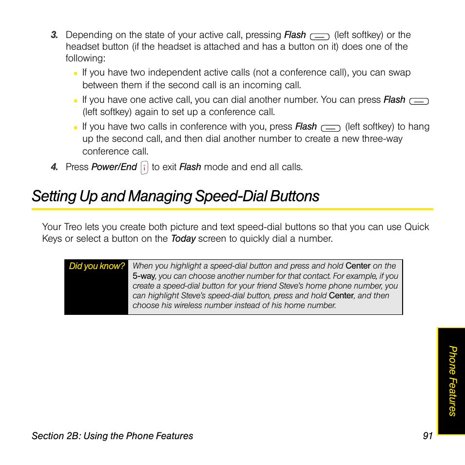 Setting up and managing speed-dial buttons | Sprint Nextel Palm Treo 800w User Manual | Page 91 / 436