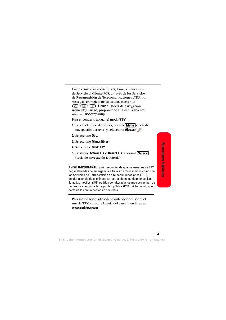 Funciones básicas | Sprint Nextel T608 User Manual | Page 113 / 157