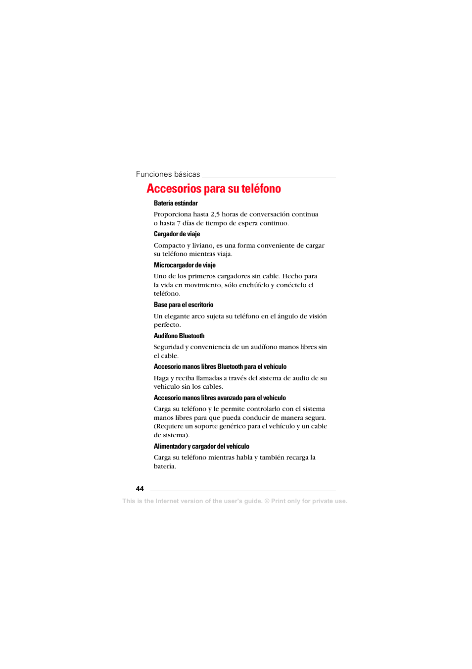 Accesorios para su teléfono | Sprint Nextel T608 User Manual | Page 126 / 157